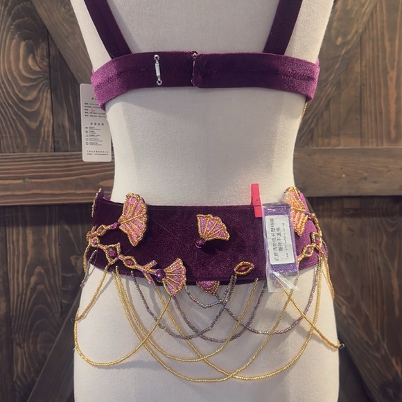 Dancewear Belly Dance Costume Bra&skirt 2pcs Set Stage Dance - Picture 15 of 16